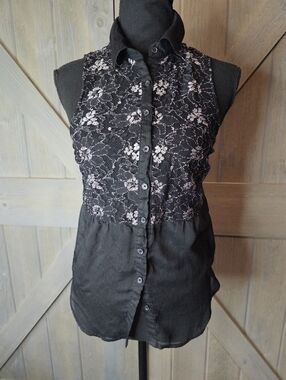 Y2k Kirra Sheer Lace Top sz Small